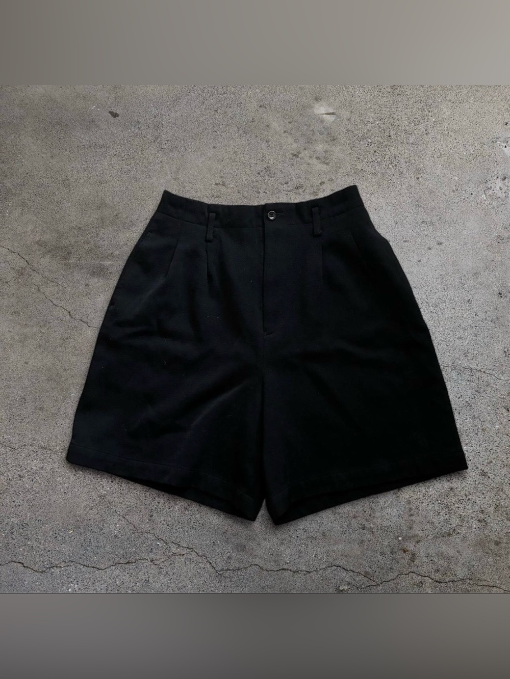 Comme des garçons tricot black wool high waisted shorts